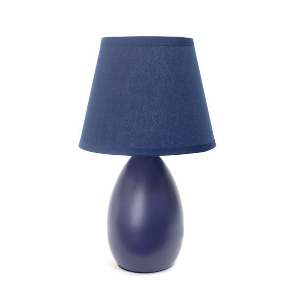 Simple Designs Mini Egg Oval Ceramic Table Lamp, Blue LT2009-BLU